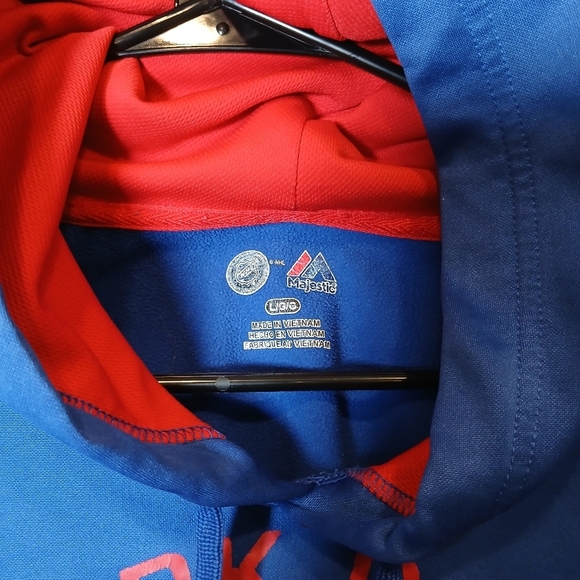 Majestic NHL New York Rangers Hockey Hoodie Sweater  Mens Tall Large - Picture 2 of 7